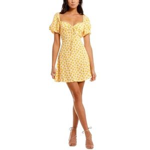 Faithful the Brand Shimma Floral Short Sleeve Mini Dress in Yellow • 4